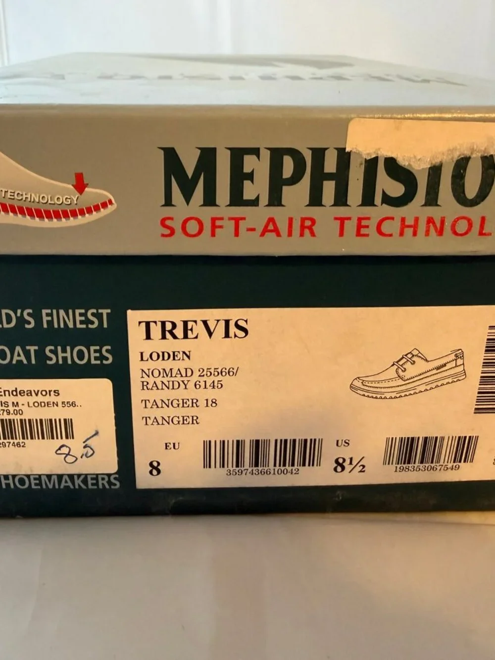 Mephisto  Men's Trevis Boat Shoes - Loden, Leather  Men Size 8.5